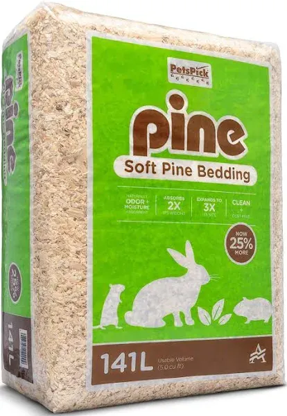 PetsPick Kiln Dried Soft Pine Bedding for Small Pets