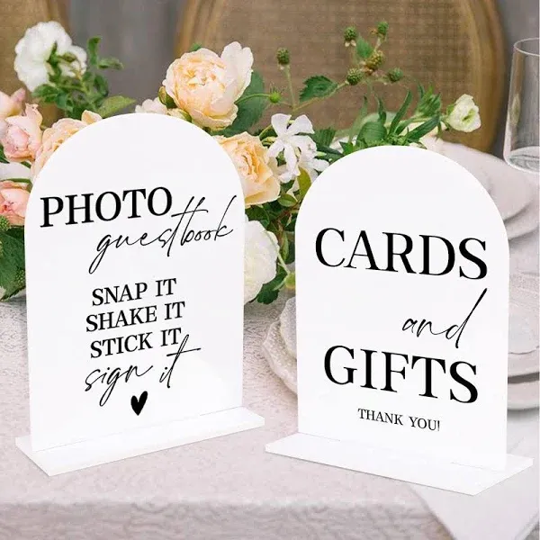 KOSKIMER 2pcs Acrylic Wedding Signs