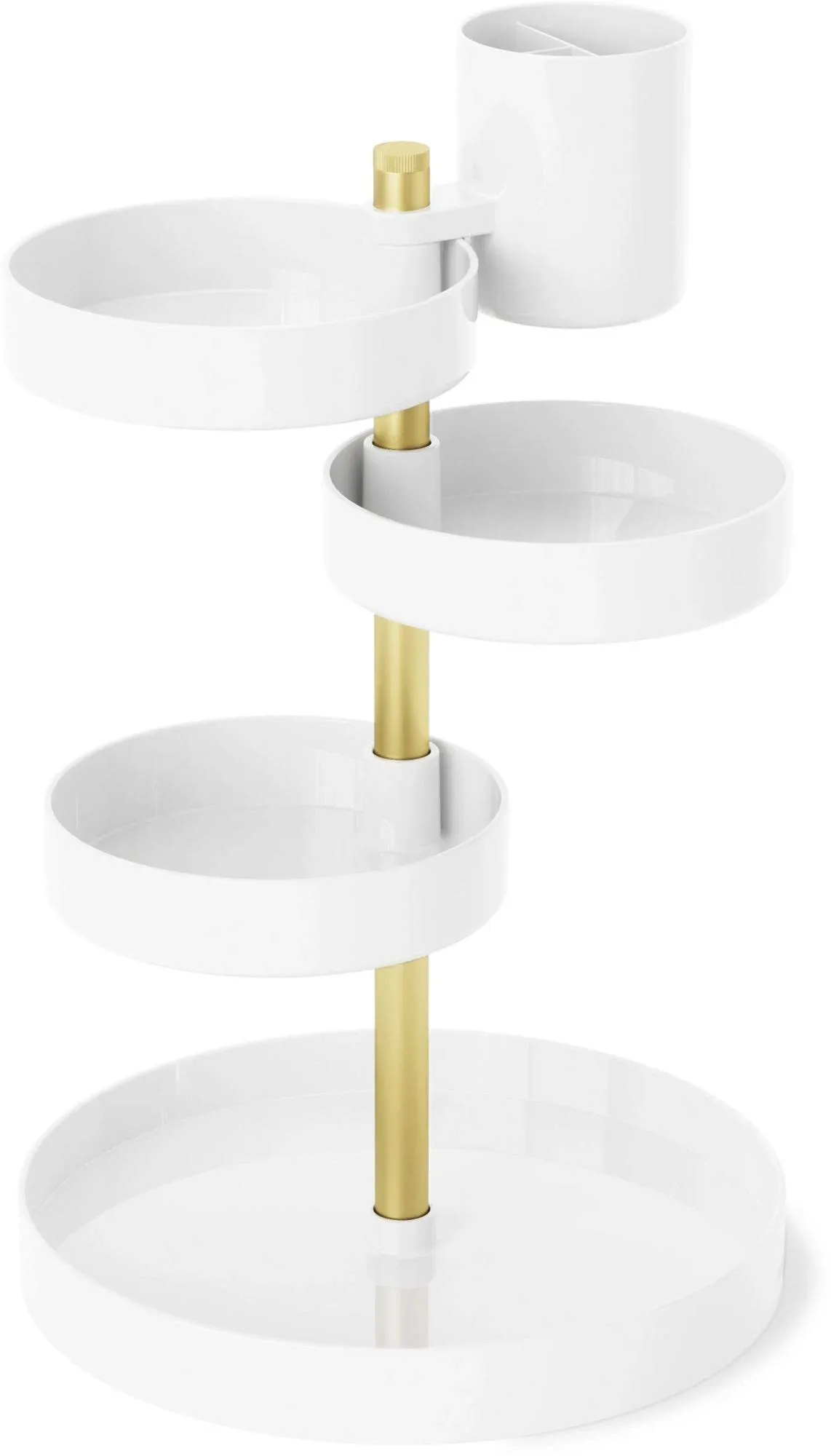 Umbra Pirouette Cosmetic Organizer - White, Brass