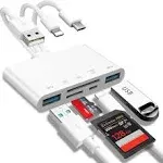 5-in-1 Memory Card Reader USB OTG Adapter &amp; SD Card Reader for iPhone/iPad US