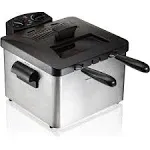 1800W Triple Basket Electric Deep Fryer 4.7 Quart / 19 Cups Oil Stainless Steel