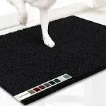 Muddy Mat® Shown on TV – Super Absorbent Microfiber Dog Door Mat for Muddy Paws, Non-Slip Washable Pet Rug, Quick Dry Chenille Entryway Carpet, Machine Washable Indoor Outdoor mat, Black 30"x19"