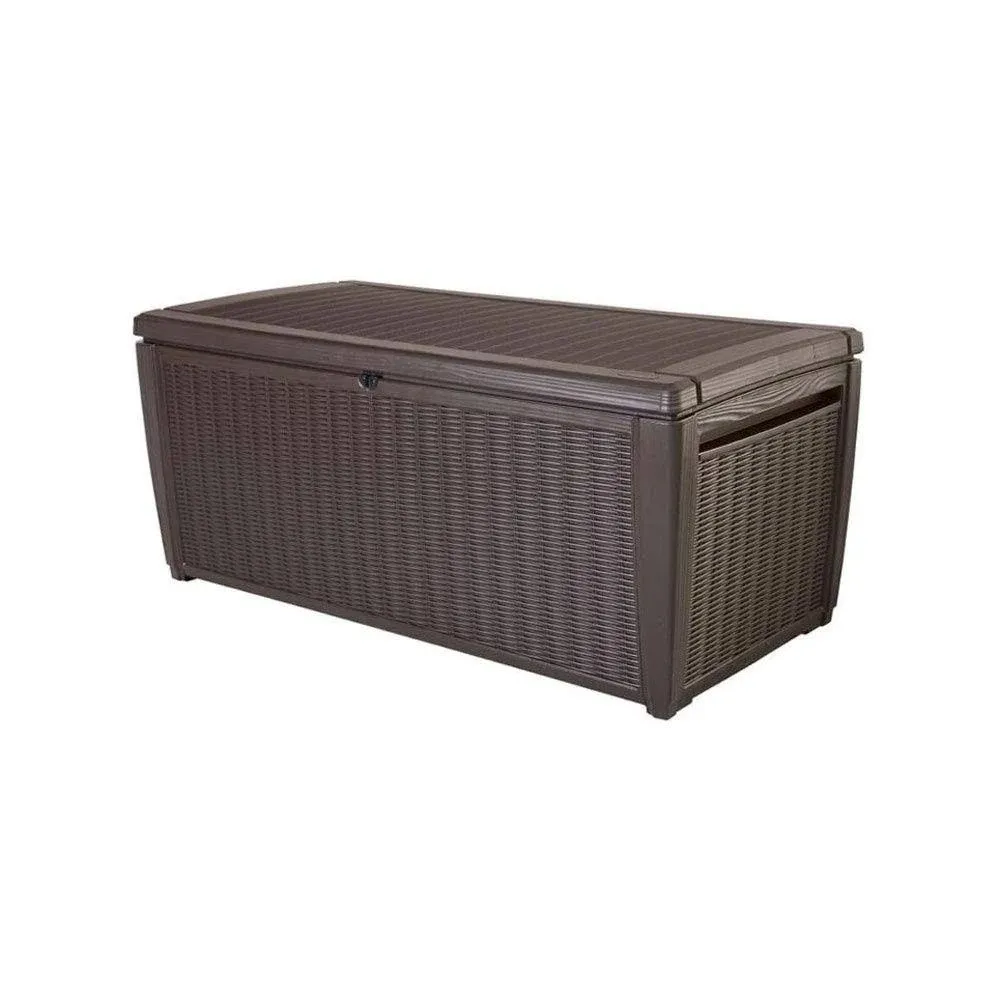 Keter Sumatra Outdoor Deck Storage Box, Whiskey Brown