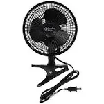 Avalon 6 inch Clip-On Fan with Attachable Table-Top Base, Black