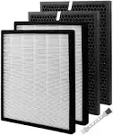 LifeSupplyUSA 2-in-1 True HEPA Air Cleaner Replacement Filter + Activated Carbon Charcoal Compatible with Levoit LV-PUR131, LV-PUR131-RF Air Purifiers (3-Pack)