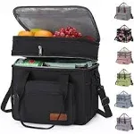 Maelstrom Lunch Box, 23L Insulated Lunch Bag, Expandable Double Deck Cooler Bag, Lightweight Leakproof Tote Bag with Side Tissue Pocket, Suit for