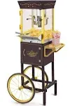 Nostalgia 53 inch Vintage 8 Ounce Commercial Popcorn Cart - Black