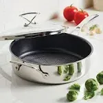 Circulon Clad Stainless Steel Saute Pan with Lid SteelShield and Nonstic 5 Quart