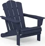 KINGYES Folding Adirondack Chair HDPE All-Weather Folding Adirondack Chair