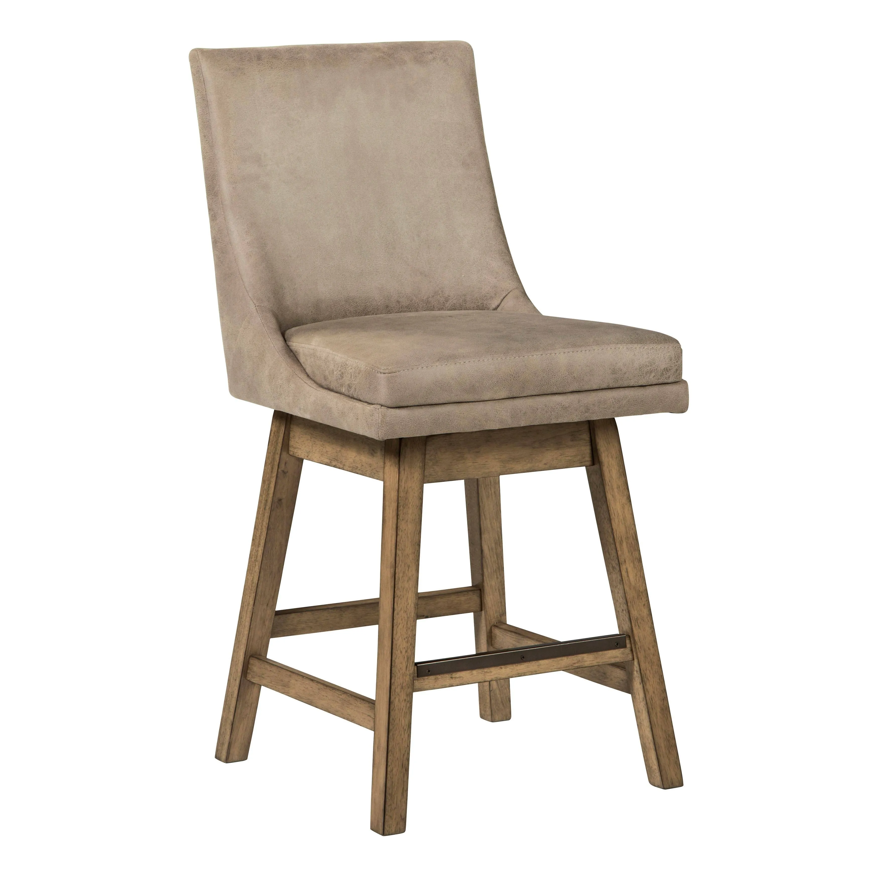 Signature Design by Ashley Tallenger 25" Upholstered Counter Height Barstool, Set of 2, Beige