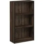 Furinno Basic 3-Tier Bookcase Storage Shelves Columbia Walnut/Black