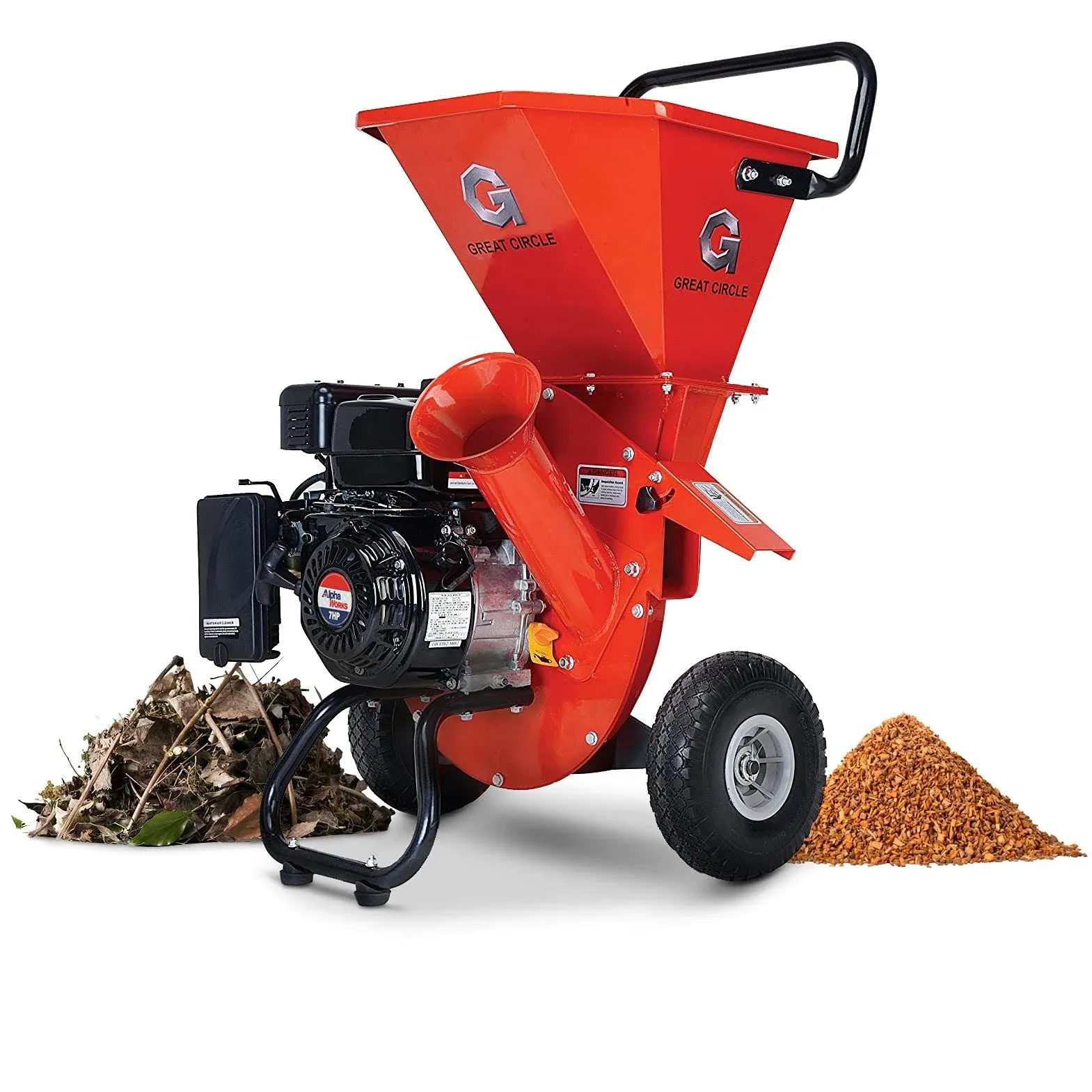 GreatCircleUSA Wood Chipper Shredder Mulcher Heavy Duty Gas Powered 3 