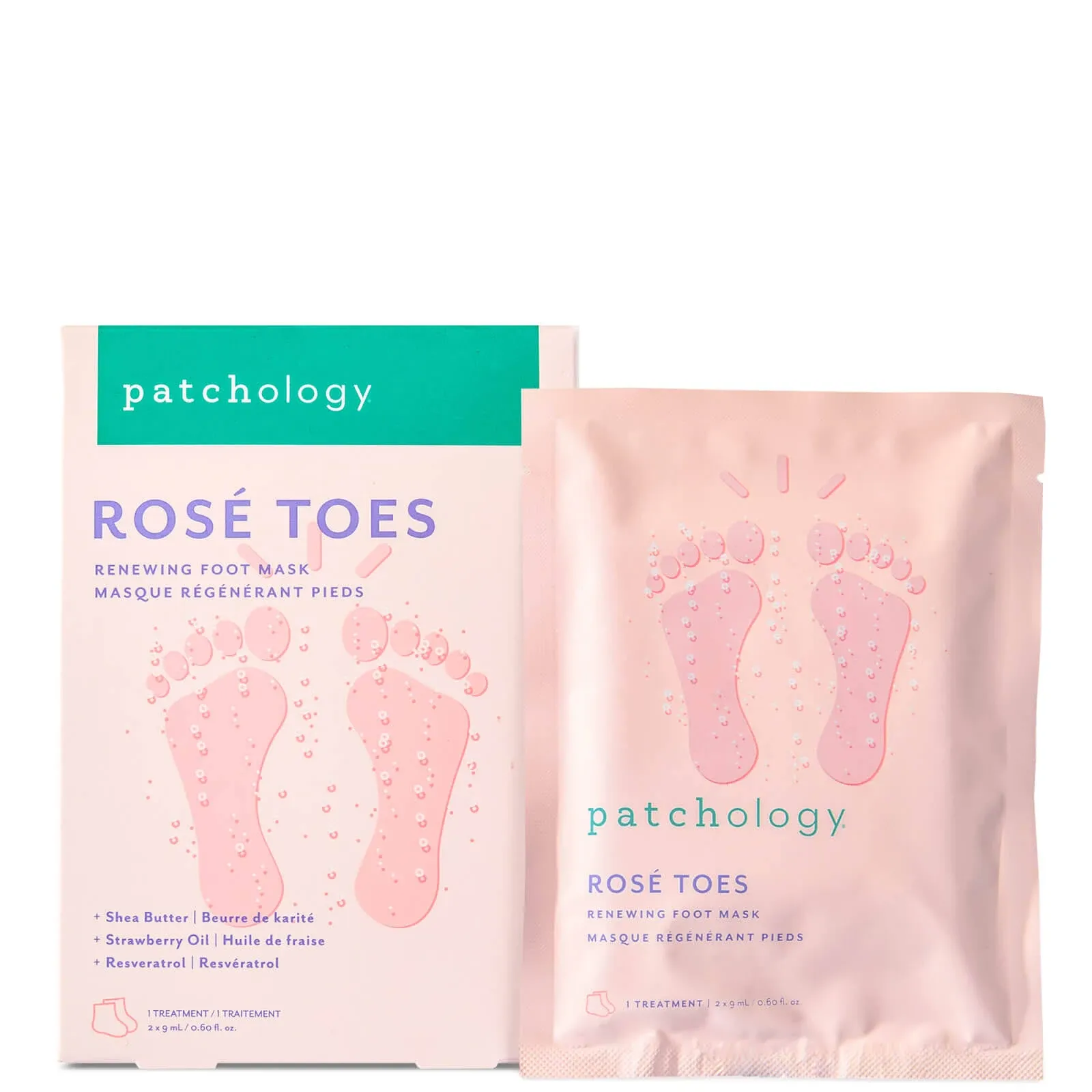 Patchology Rosé Toes Renewing Foot Mask