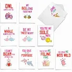 10 Assorted Valentine&#39;s Day Notecards  Set 4 x 5.12 Inch w/ Envelopes (10 Designs, 1 Each) Loving Puns Gone Wild, For Him For Her