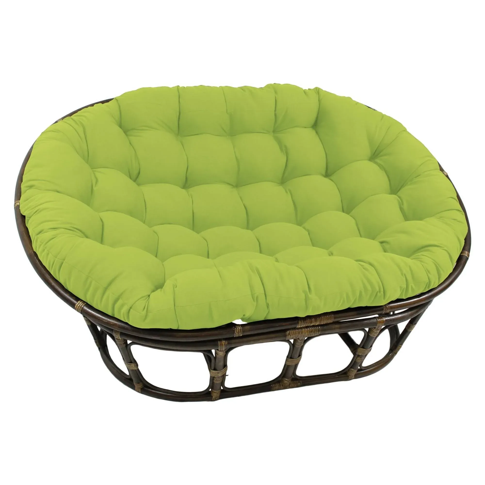 International Caravan Rattan Double Papasan Chair with Twill Cushion