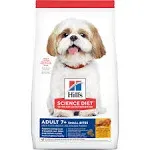 Hill's Science Diet Dry Dog Food, Adult 7+ for Senior Dogs, Small Paws for Small Breeds, Chicken Meal, Barley & Brown Rice Recipe, 15.5 lb. Bag