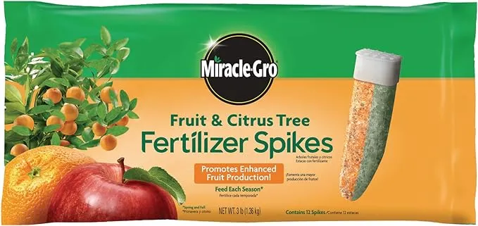 Miracle-Gro Fertilizer Spikes for Fruit and Citrus Trees, 12-Pack (Not Sold in Pinellas County, FL)