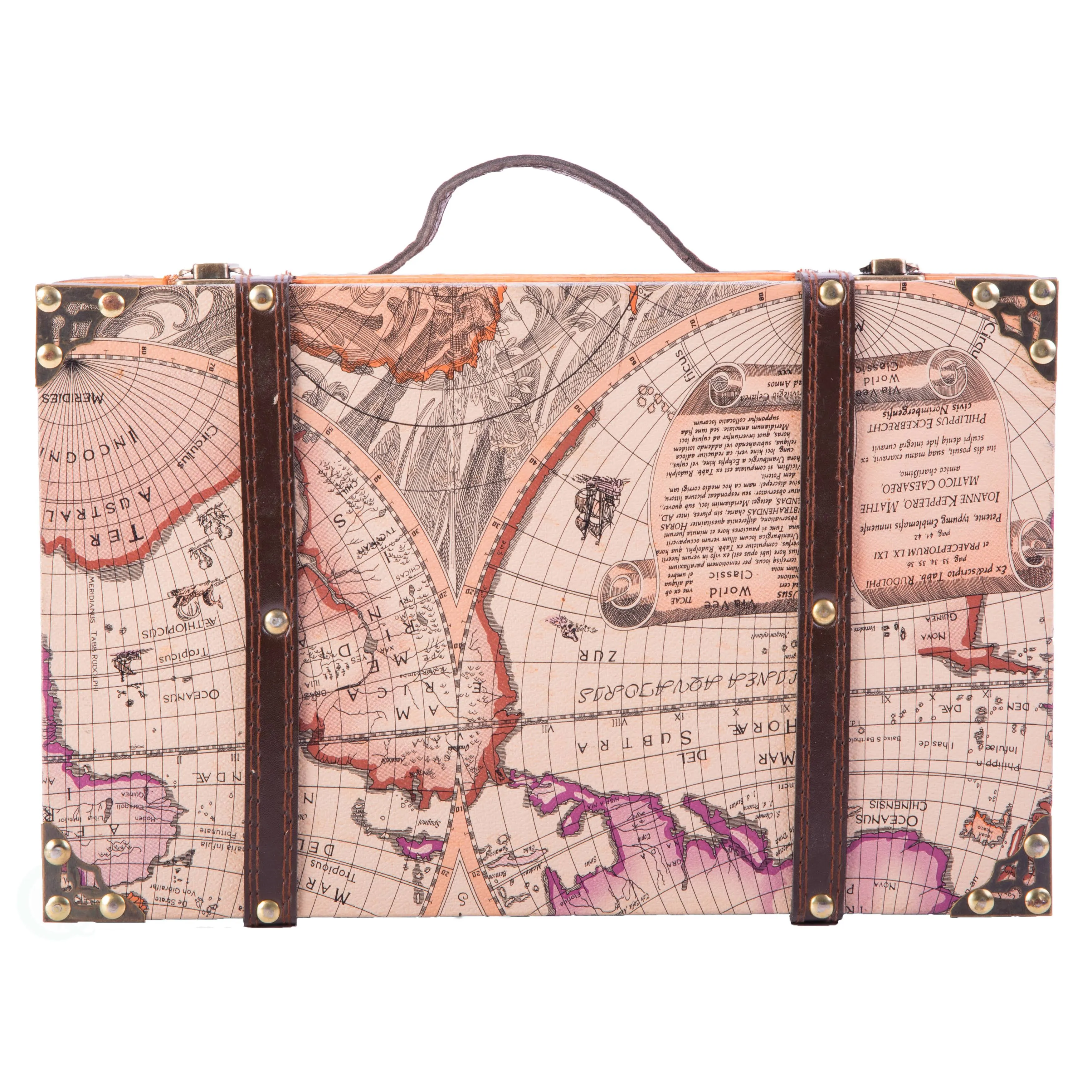 Vintiquewise Old World Map Suitcase