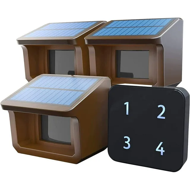 Htzsafe Solar Driveway Alarm System-1/4 Mile Long Transmission Range-Solar Power