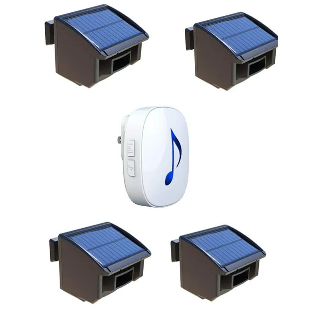 Htzsafe Solar Driveway Alarm System-1/4 Mile Long Transmission Range-Solar Power