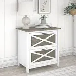 Bush Furniture Key West 2 Drawer Lateral File Cabinet Shiplap Gray/Pure White