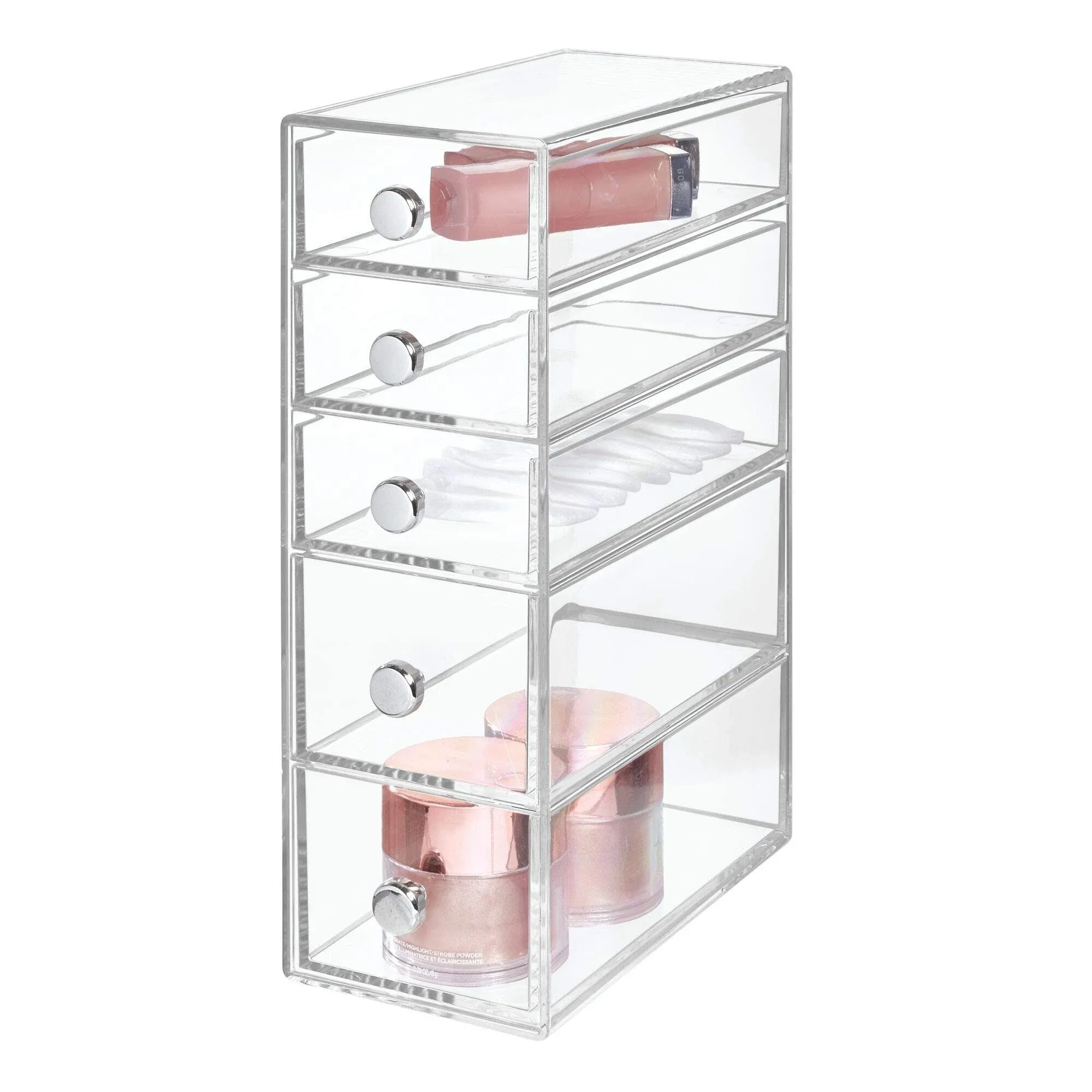 iDesign 5-Drawer Tower Organizer, Clear Plastic, 3.25 x 7 x 9.75&#034;