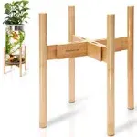 RAINBLELAND Bamboo Mid Century Indoor Plant Stand for 8-12 Inches Pots