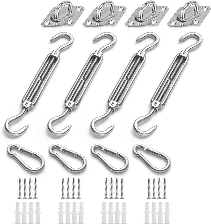 Awning Attachment Set Heavy Duty Sun Shade Sail Stainless Steel Hardware Kit ...