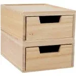 Martha Stewart Set of 2 Wooden Storage Boxes with Pullout Drawers - White