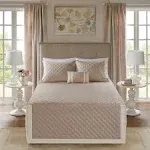 Luxury 4pc Oversized Ivory Diamond Quilting Bedspread AND Decorative Shams