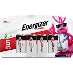 Energizer 522BP-4 Alkaline 9V Batteries - 4 Pack