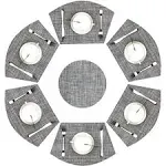 Wedge Placematsset Of 7 Vinyl Placemats For Round Tables Woven Nonslip Heatresis