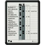 Quartet In/Out Board, 11" x 14", DuraMax Porcelain, In and Out Board, 18 Names, Classic Gray, Black Frame (750), WhiteQuartet In/Out Board, 11" x 14", DuraMax Porcelain, In a…