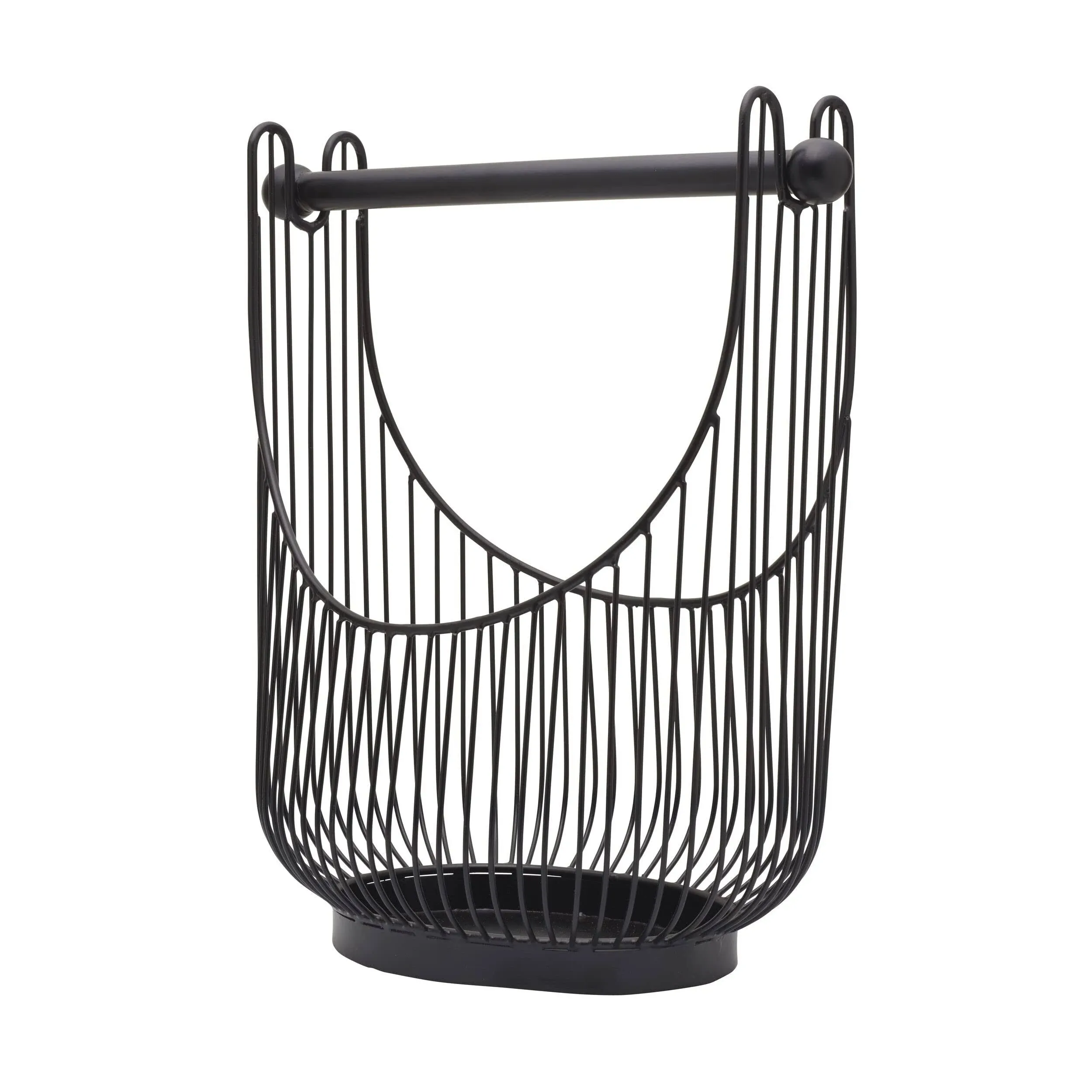 Gourmet Basics by Mikasa Spindle Fruit Storage Basket with Paper Towel Holder, Black