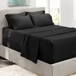 Nestl Bedding 6 Piece Bed Sheet Set - Extra Deep Pocket Full Black