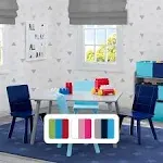 Generic Kids 5-Pc Grey/Blue Wood Table Set by Delta Children