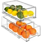 Sorbus Clear Stackable Pull Out Fridge Drawers (2 Pack | Medium)