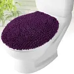  Plush Shaggy Standard Toilet Seat Lid Cover () | Fuzzy Chenille Plum