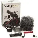 Rode VideoMicro Compact Directional On-Camera Microphone with Shockmount, Windshield and Patch Cable