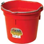 Little Giant 20 Quart Flat Back Plastic Bucket Red