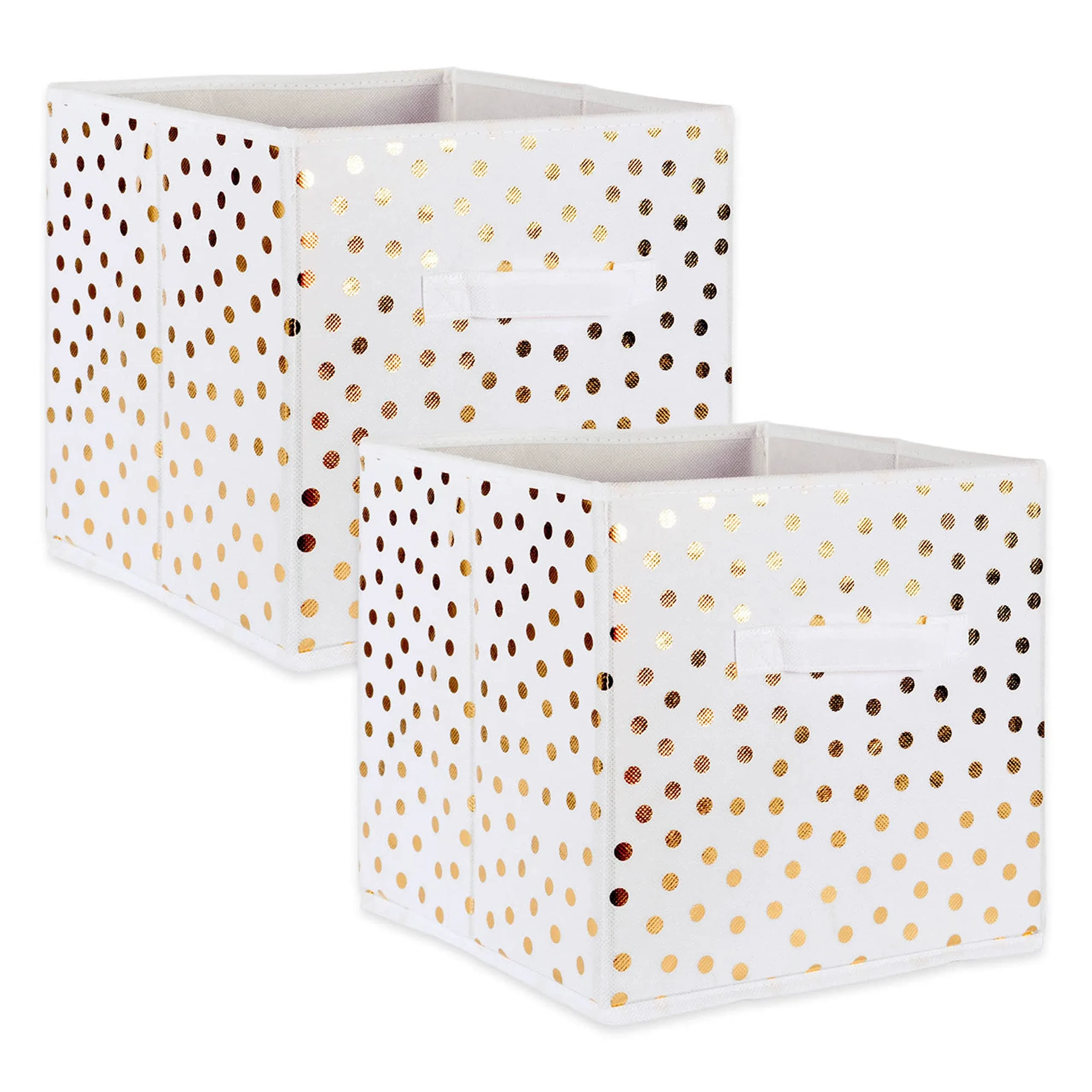 Non-woven Polyester Cube Small Dots Square Set of 2