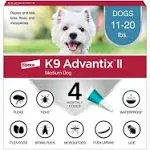 K9 Advantix II for Medium Dogs 11-20 lbs, 6 Month