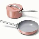 CARAWAY HOME Mini Fry/Sauce Pan Aluminum Non-Stick Ceramic Perracotta Cookware