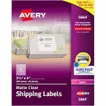 Avery Matte Frosted Clear Address Labels for Laser Printers, 3-1/3 inch x 4 inch, 300 Labels (5664)