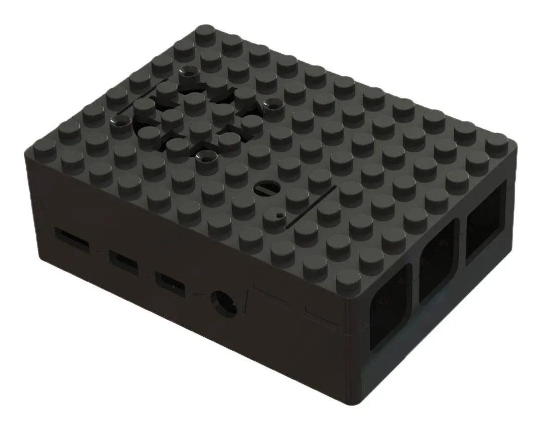 Raspberry Pi 4 Case - Pi-Blox Enclosure (Black)