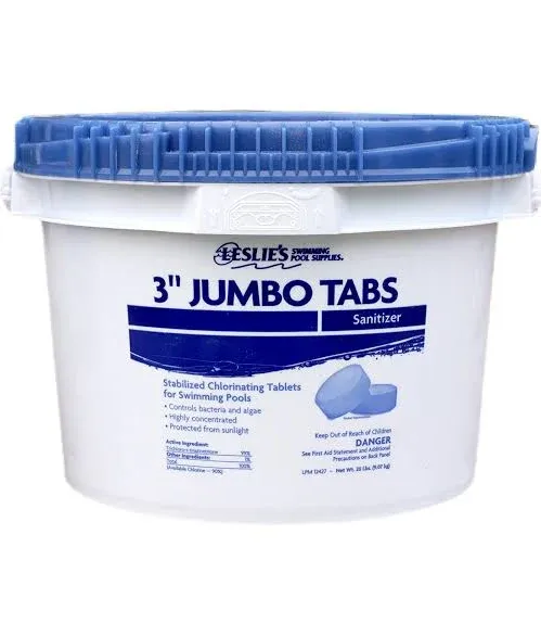 Leslies 20 lb Jumbo Tabs Chlorine Bucket