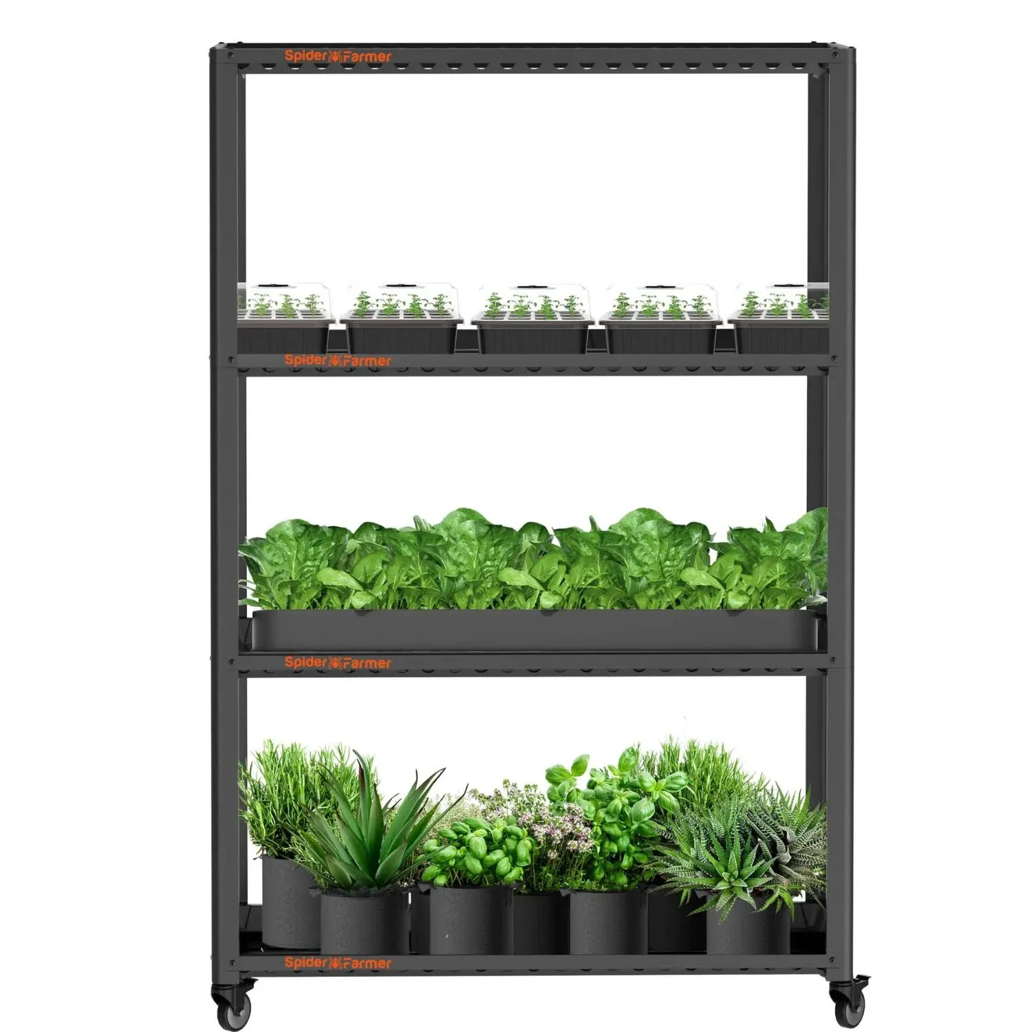 Spider Farmer 3 Tiers Metal Plant Stand with Plant Trays