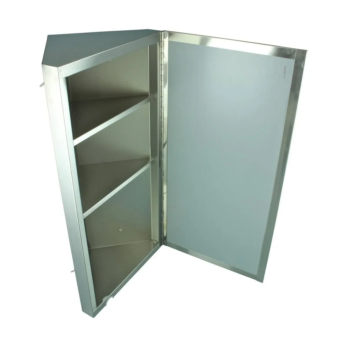 Renovator's Supply Stainless Steel Brushed Corner Wall Mount Medicine Cabinet