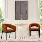 Mirah Modern Open Barrel Dining Chair Burnt Orange Performance Velvet