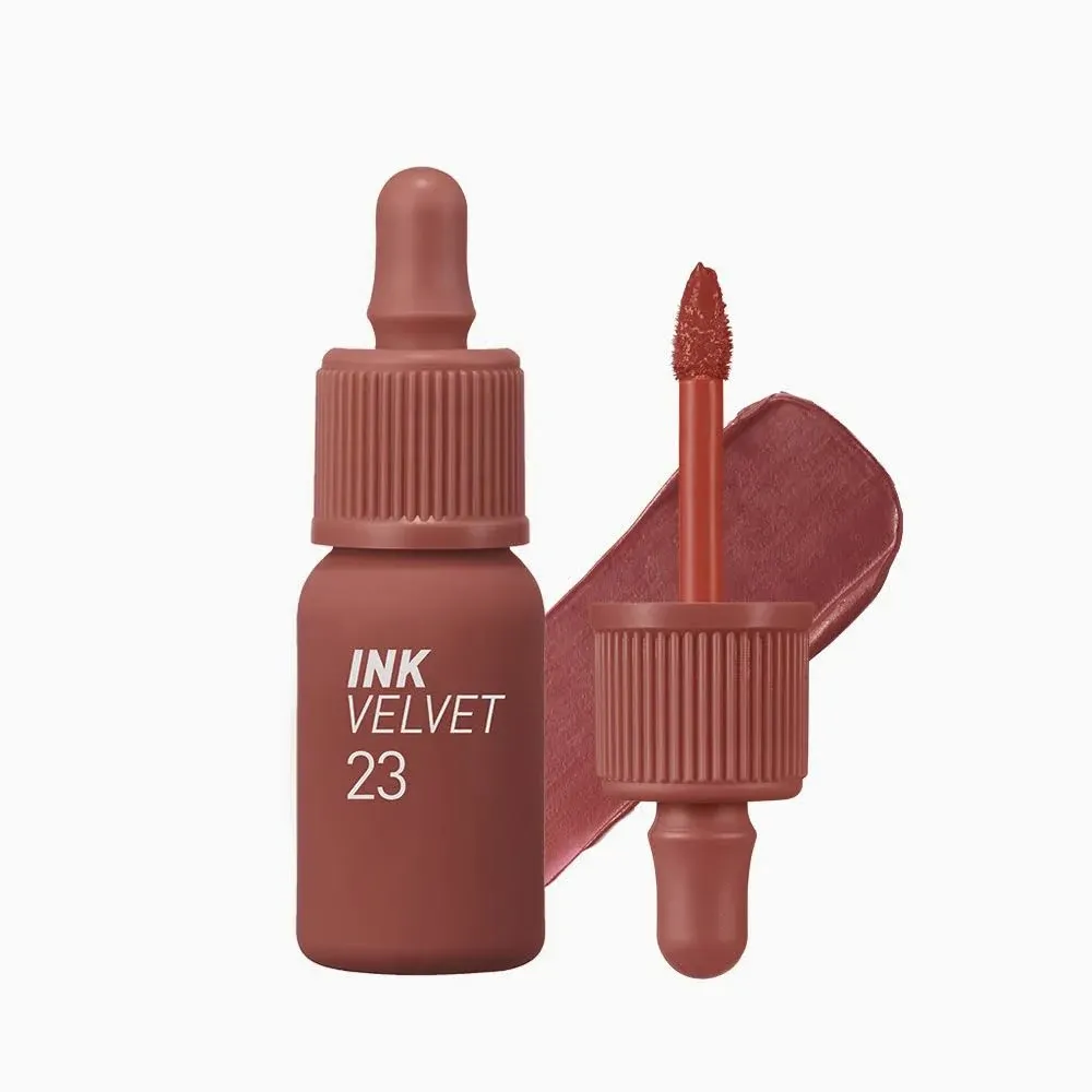 Peripera Ink the Velvet Lip Tint | High Pigment Color, Longwear, Weightless, Not Animal Tested, Gluten-Free, Paraben-Free | 0.14 fl oz (027 STRAWBERRY NUDE)